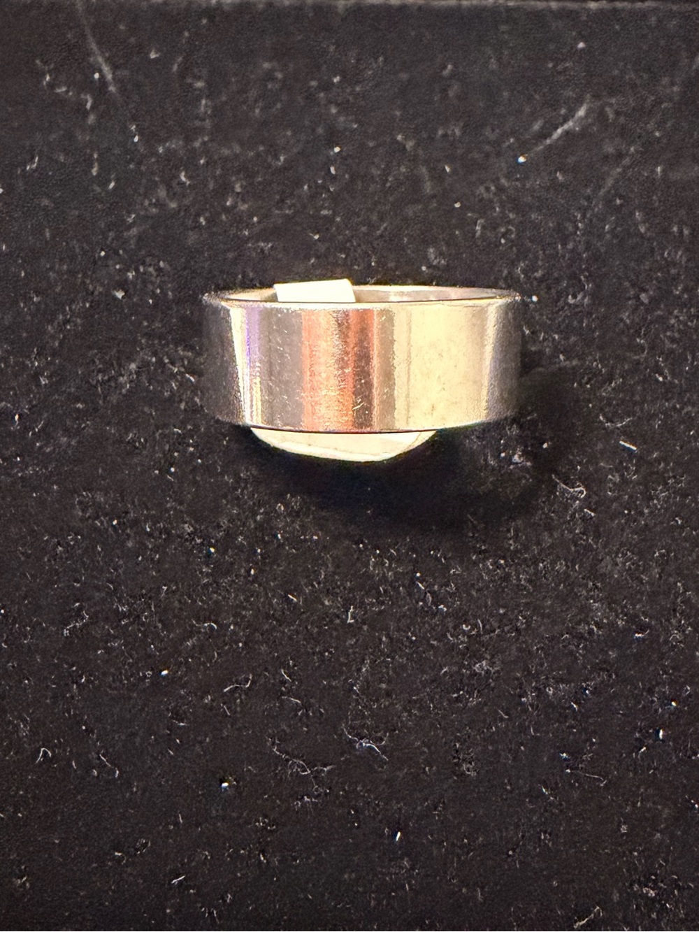 Silver Tone Stainless Steel Wide Smooth Band Ring